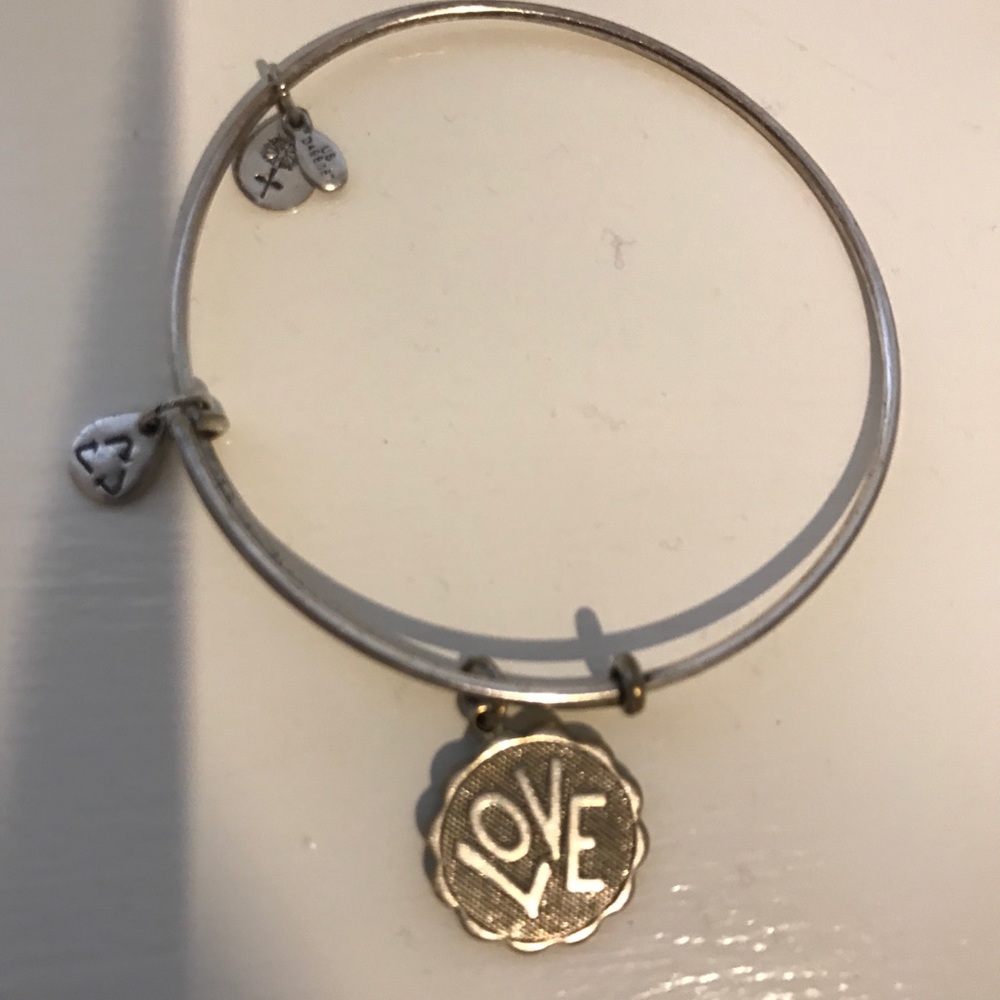 Alex and Ani Silver Bracelet "Love" EUC